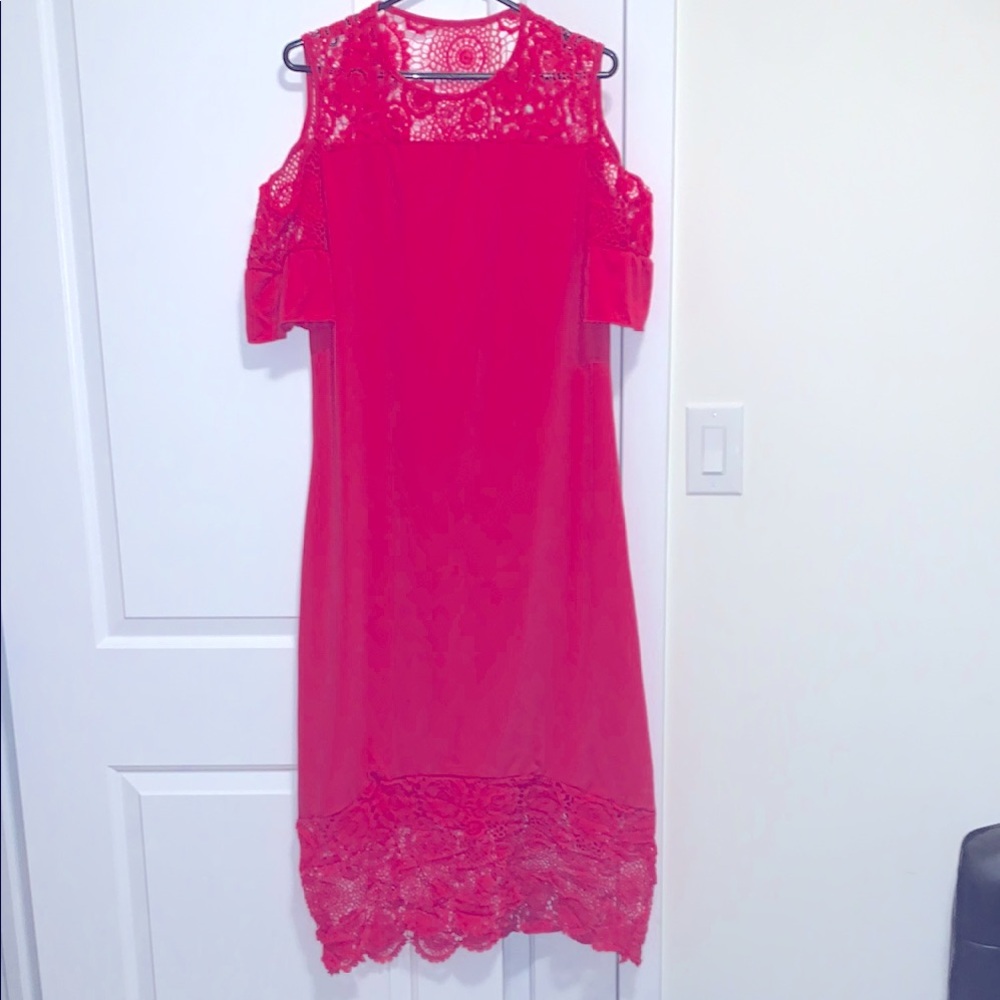 NWOT Hot Pink off the shoulder Dress 👗 3XL